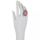 Rarities Sterling Silver Rhodochrosite & Rhodolite Cocktail Ring Size 6